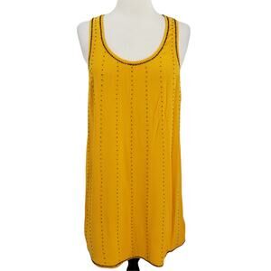 Aryn K 100% Silk Sheath Shift Tunic Tank Dress or Top Butter Yellow
